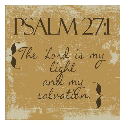 Framed Psalms 27-1 Gold Print
