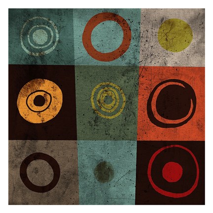 Framed Tiles Circles Print