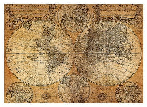 Framed Vintage Map Print