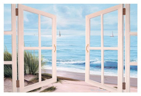 Framed Sandpiper Beach Door Print