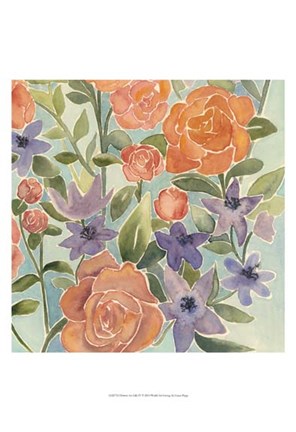 Framed Flowers for Lilly IV Print