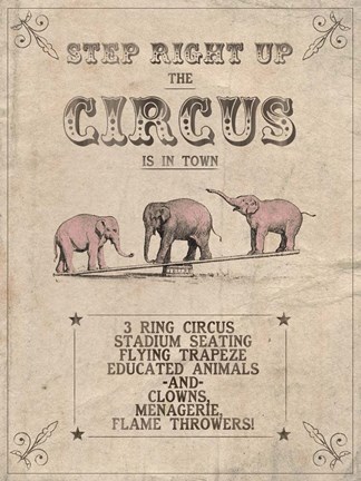 Framed Vintage Circus I Print