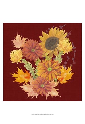 Framed Autumn Floral II Print