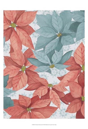 Framed Christmas Poinsettia II Print