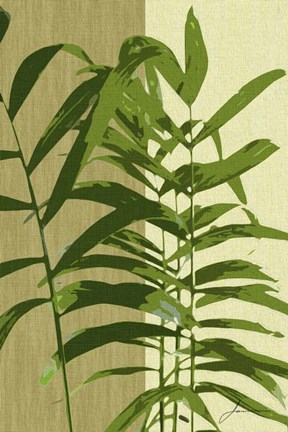 Framed Painted Contrast Leaves II Print