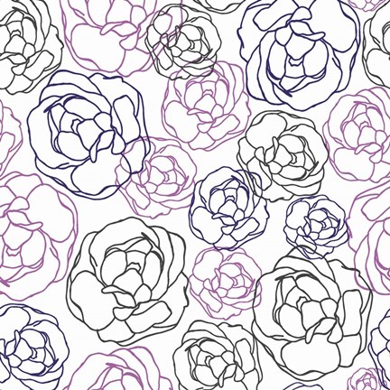 Framed Cottage Rose Garden I Print