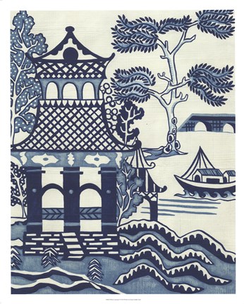 Framed Willow Landscape I Print