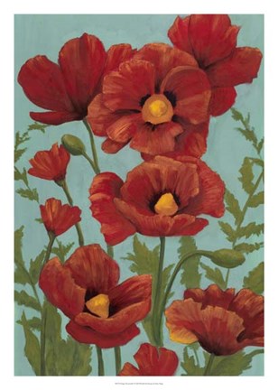 Framed Poppy Promenade I Print