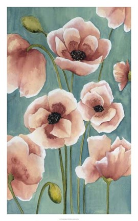 Framed Freckled Poppies II Print