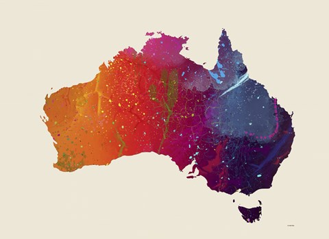 Framed Australia Map 1 Print
