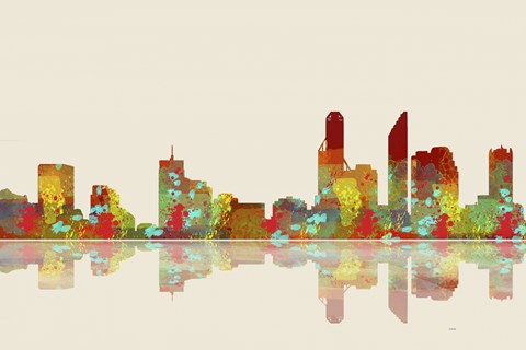 Framed Perth WA Skyline 2 Print