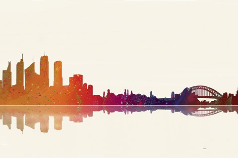 Framed Sydney NSW Skyline 3 Print