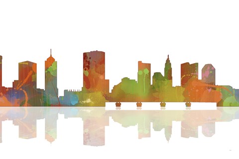 Framed Columbus Ohio Skyline 1 Print
