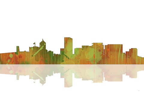 Framed Portland Oregan Skyline 1 Print