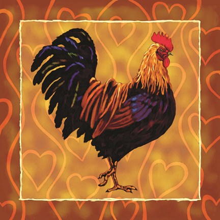 Framed Rooster 1 Print