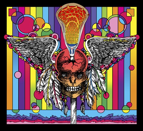 Framed Lacrosse Skull Print