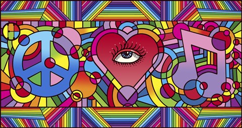 Framed Peace Love Music C Print