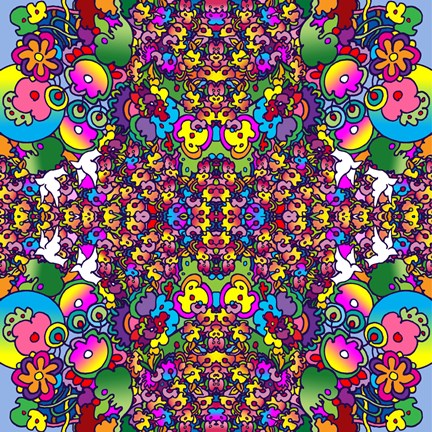 Framed Flowers Kalidescope Print