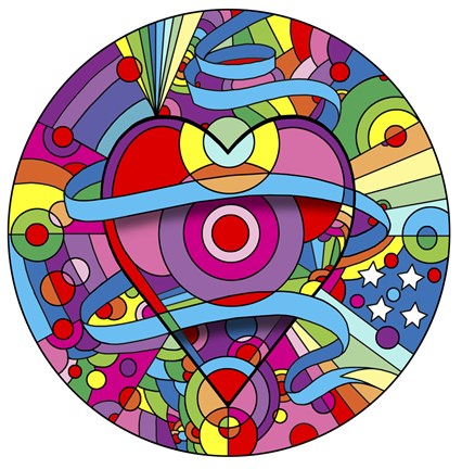 Framed Heart Ribbons Print