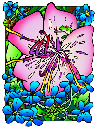 Framed Flowers 4 Print