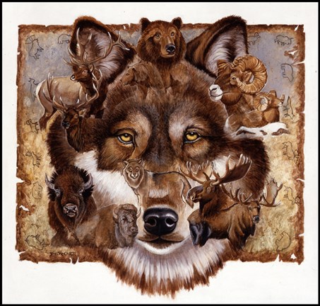 Framed Wolf&#39;s World Print