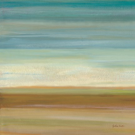 Framed Turquoise Horizons I Print