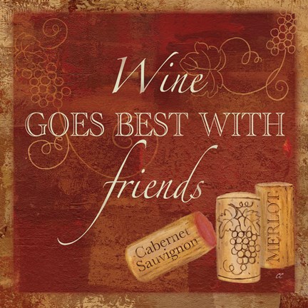 Framed Wine Cork Sentiment I Print