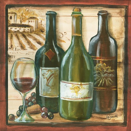 Framed Wooden Wine Square II Print