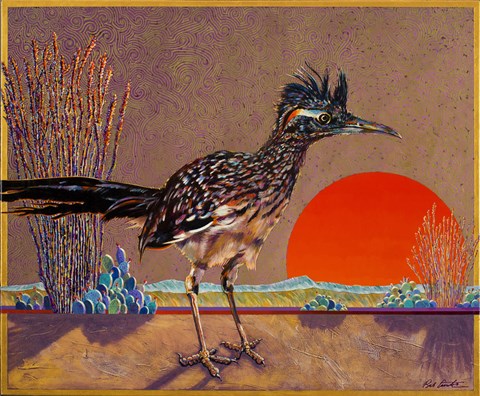 Framed Roadrunner in the Evening Print