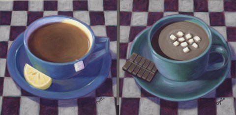 Framed Caffeine Cups 1 Print