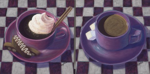 Framed Caffeine Cups 2 Print