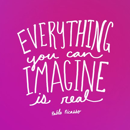 Framed Imagine Pink Print