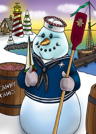 Framed Snowman Print