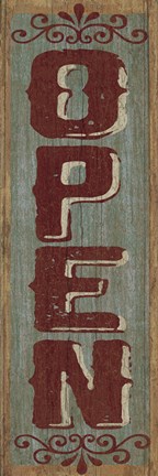 Framed Open Sign 3 Print