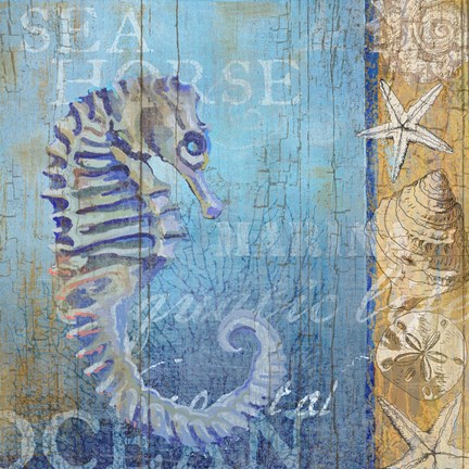Framed Sea Horse and Sea Print
