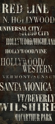 Framed LA Red Line Print