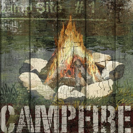 Framed Open Season Campfire Print
