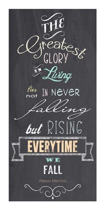 Framed Greatest Glory - Nelson Mandela Quote Print