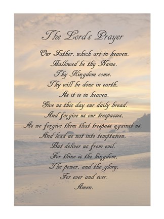 Framed Lord&#39;s Prayer - Sunset Print