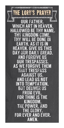 Framed Lord&#39;s Prayer - Chalkboard Style Print