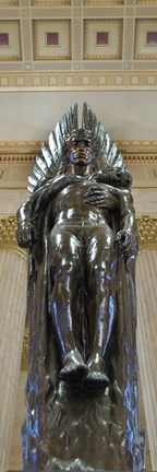 Framed Winged Sculpture (Color) Print