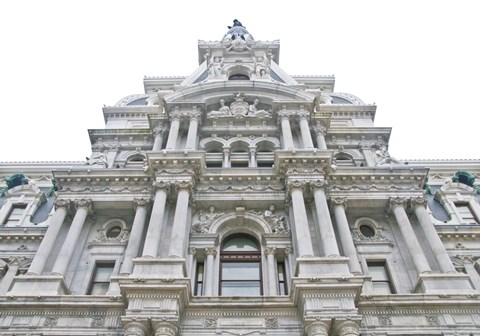 Framed City Hall Facade (Color) Print