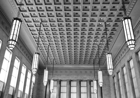 Framed Train Station Detail (b/w) Print