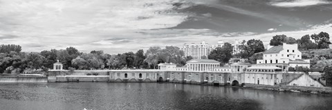 Framed Waterworks Panorama (b/w) Print