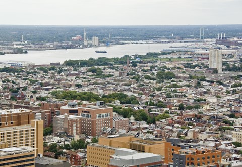 Framed Aerial River Print