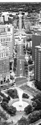 Framed Benjamin Franklin Parkway (aerial) (b/w) Print