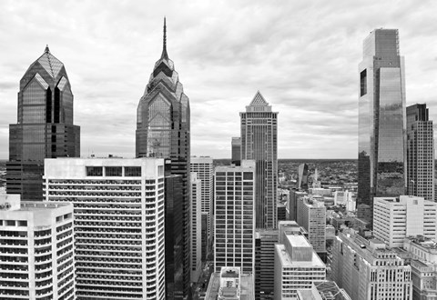 Framed Philly Skyline (b/w) Print