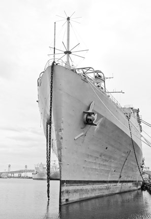 Framed Naval Ship (b/w) Print