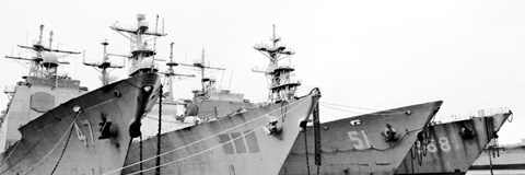 Framed Four Ships (b/w) Print