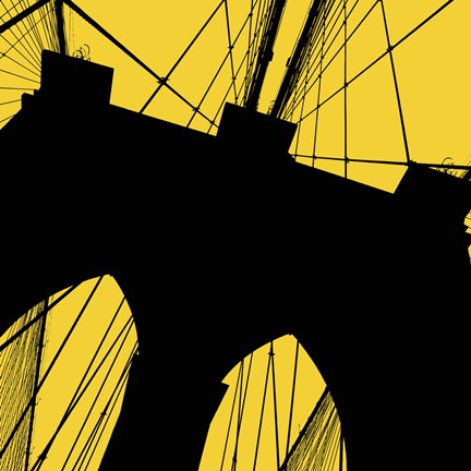 Framed Brooklyn Bridge (Yellow) Print